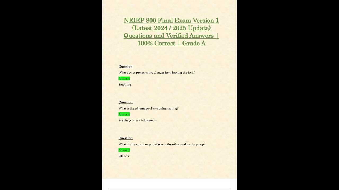 neiep 100 final exam answers