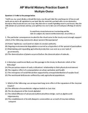 2025 practice exam 1 mcq answers ap world history