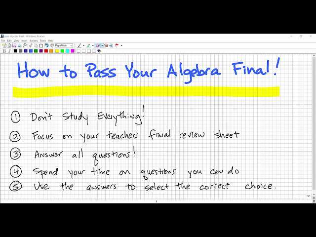 algebra 1 end of course exam practice test answers