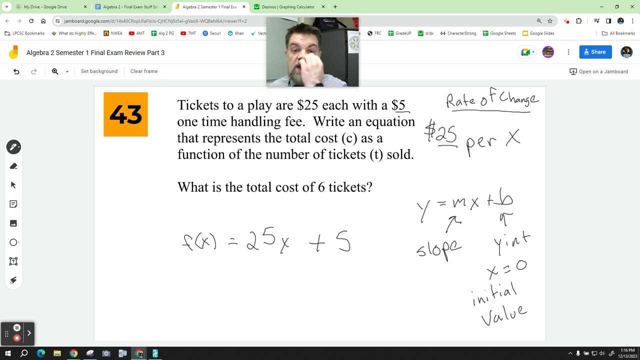 algebra 2 semester 2 final exam