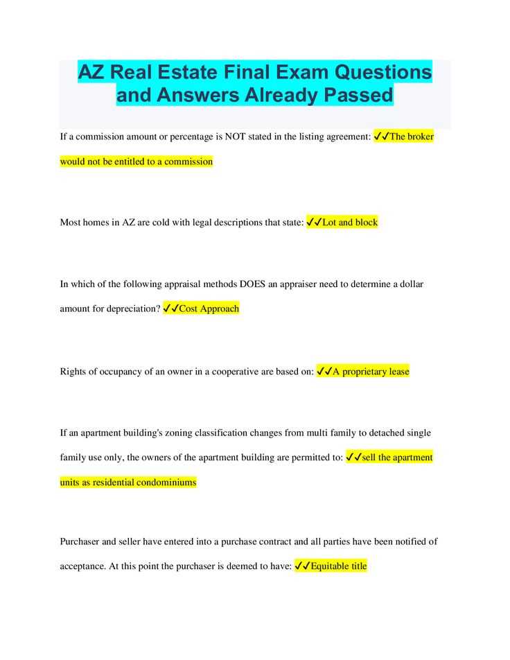 allied real estate principles final exam answers