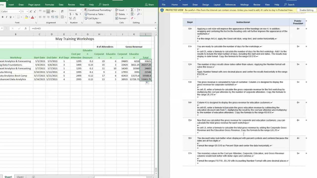 excel chapter 1 answer key