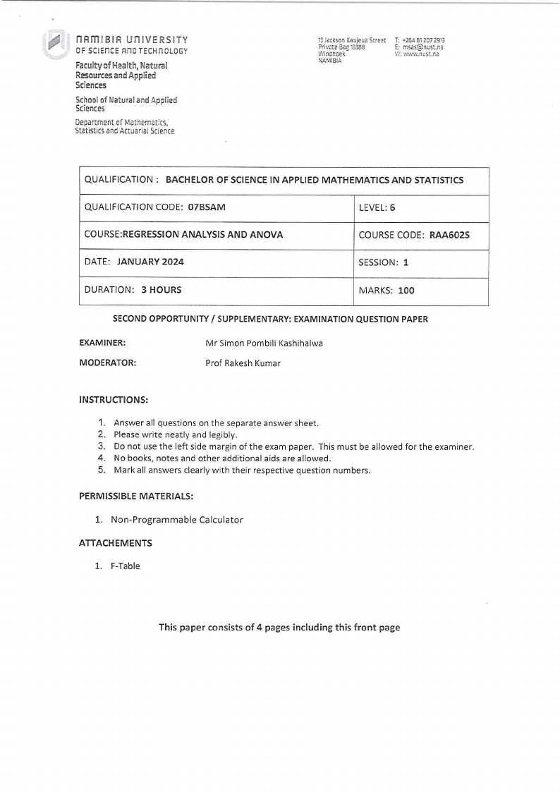 anova exam questions and answers