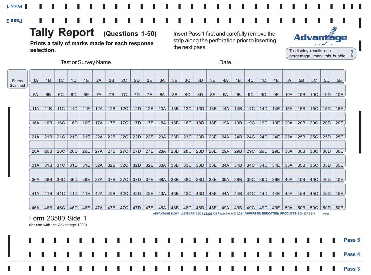 answer sheet template 1 100