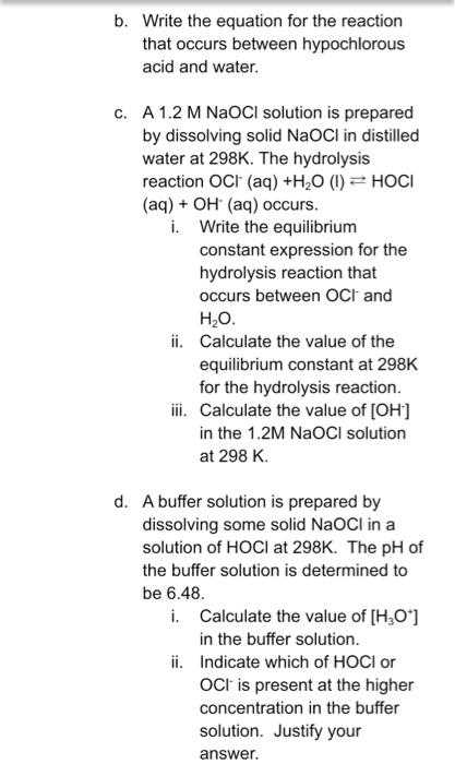 answer the following questions that relate to the chemistry of halogen oxoacids