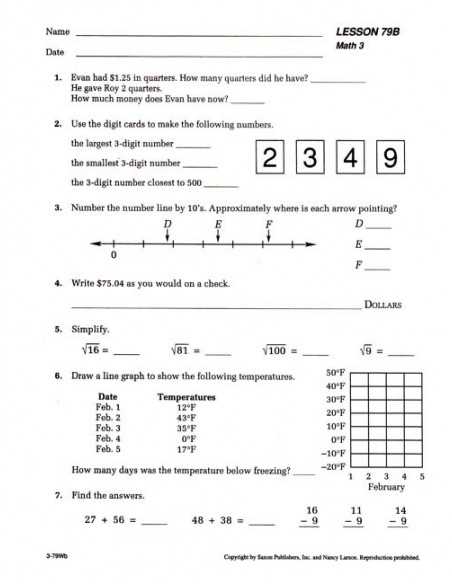 answers to saxon math course 3