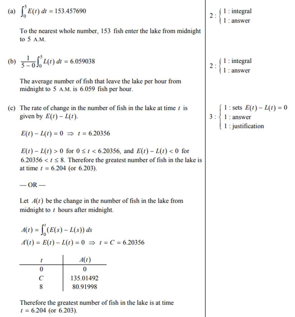 ap calculus exam answers