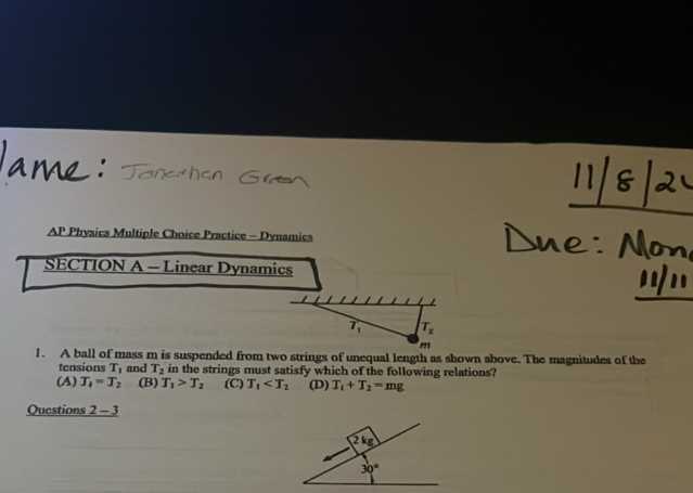 ap physics 1 practice exam section 1 multiple choice answers