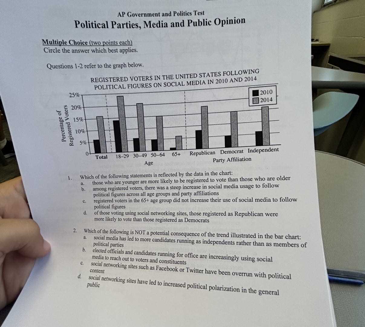 ap u s government and politics practice exam answer key