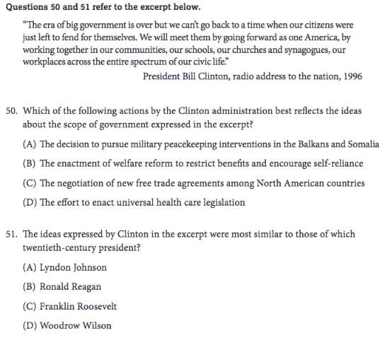 ap us history exam multiple choice answers