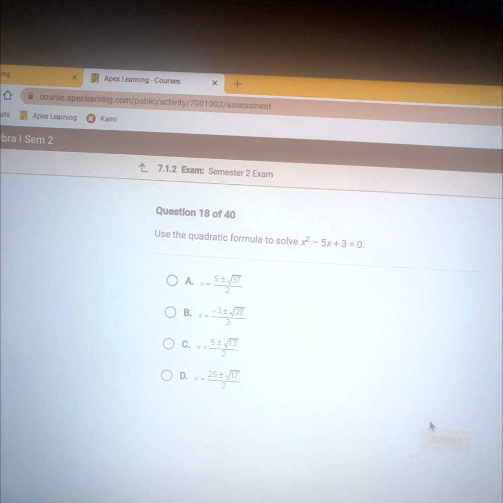 apex algebra 2 semester 1 exam answers