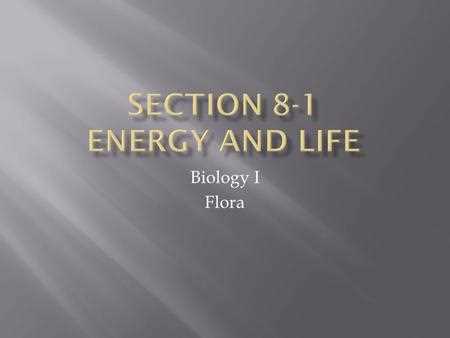 section 8 1 energy and life answer key