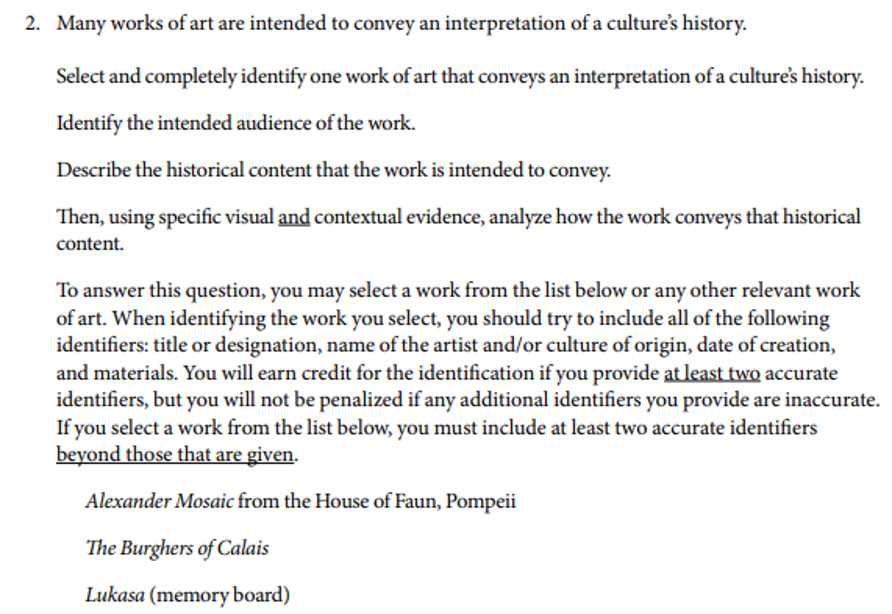 art history final exam answers