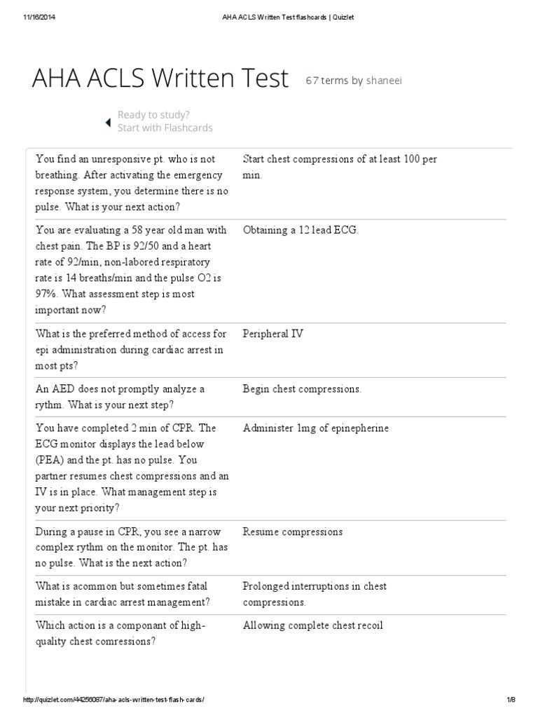 acls exam answers