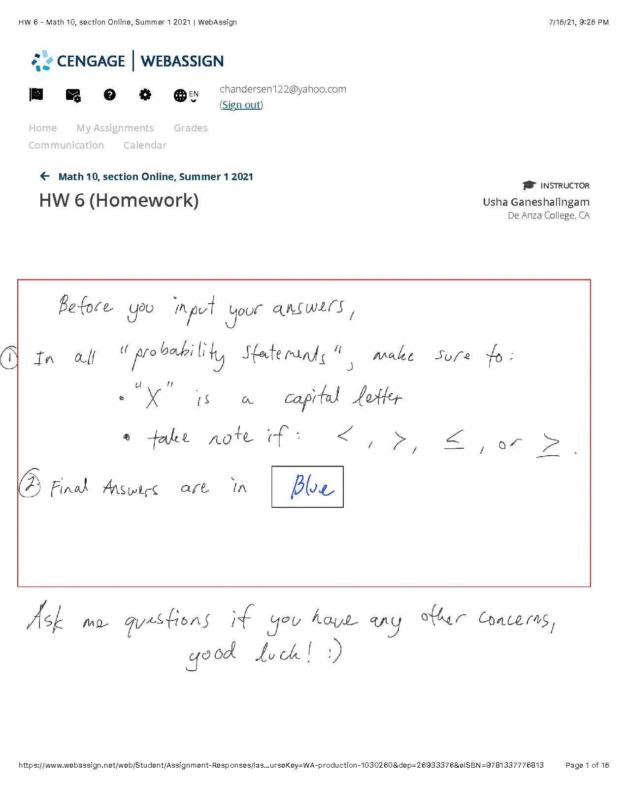 webassign statistics answers