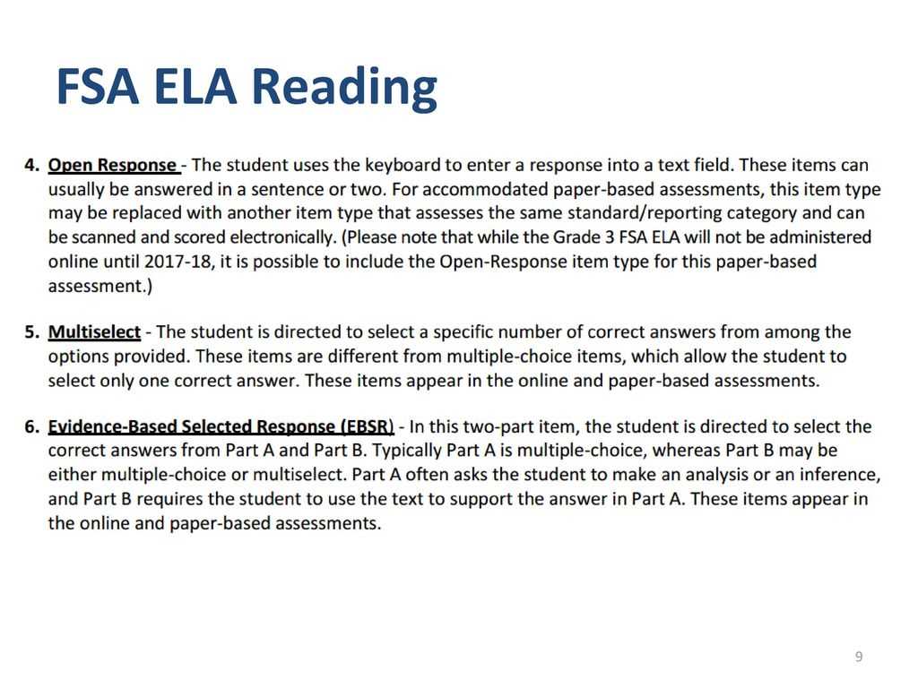 fsa ela reading practice test answers