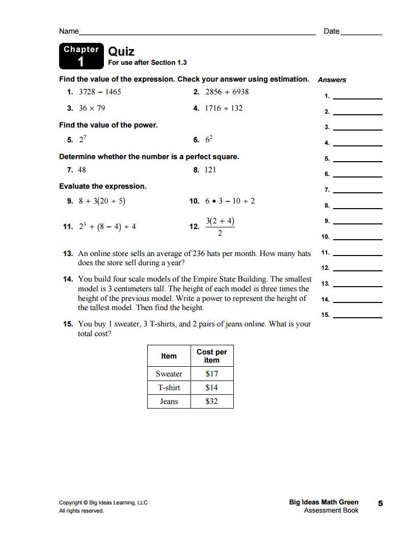 big ideas math red answers grade 7 answer key