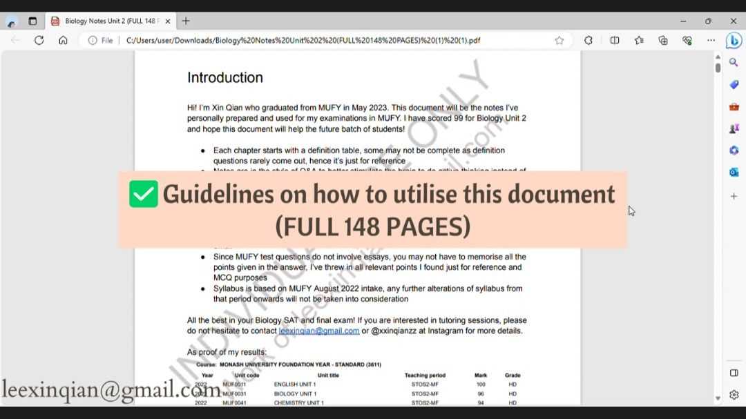 biology unit 2 exam answers