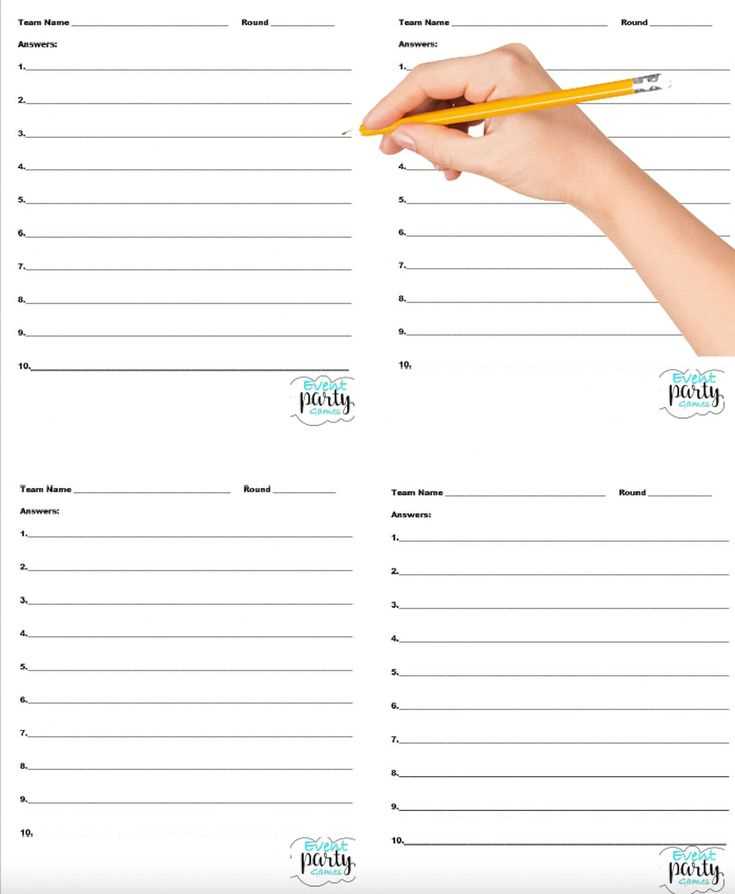 blank answer sheet template