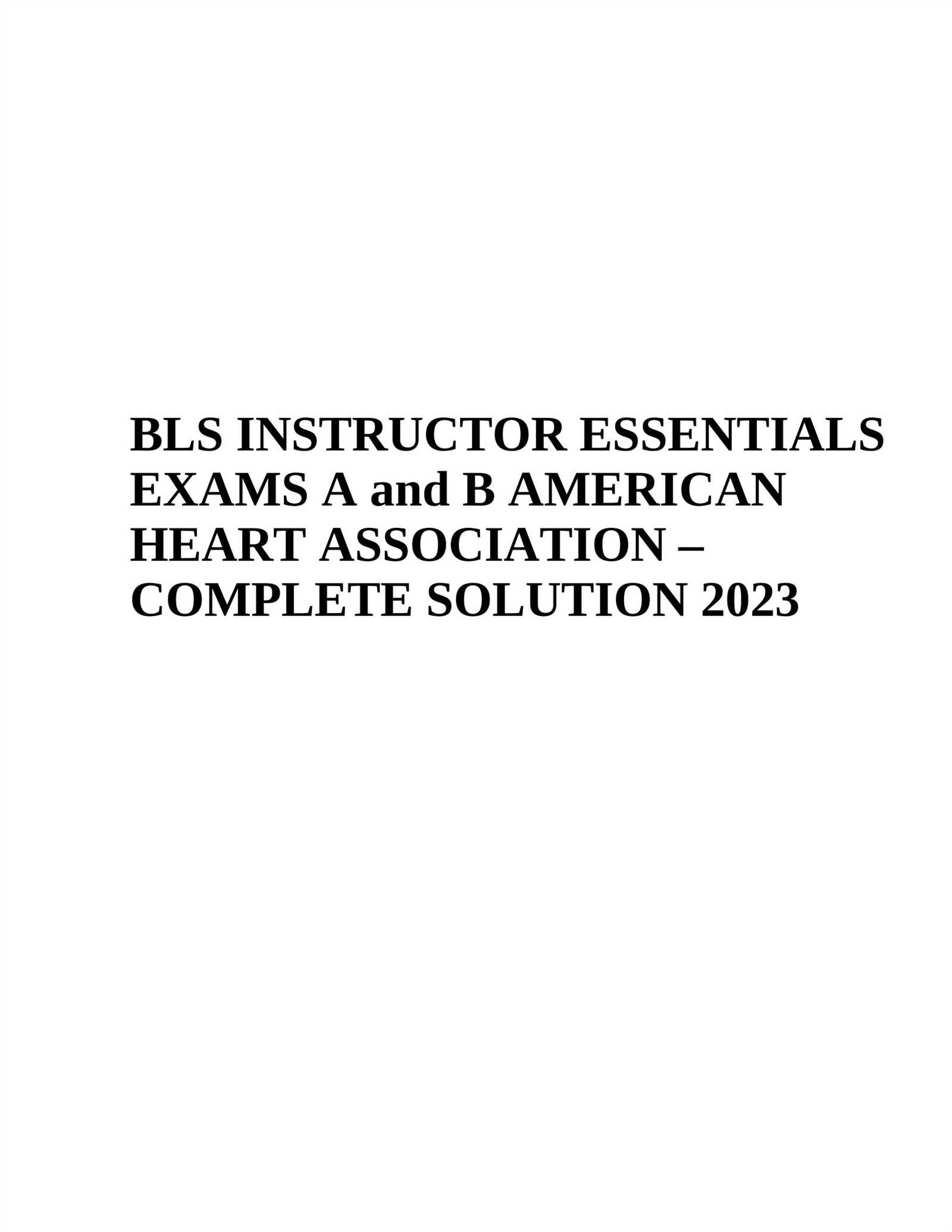 bls instructor exam answers