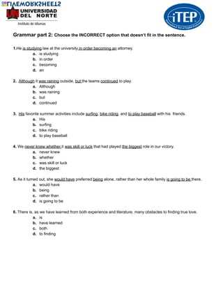 itep exam answers