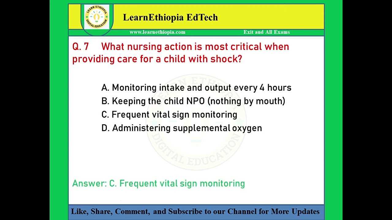 pediatric nursing exam questions answers