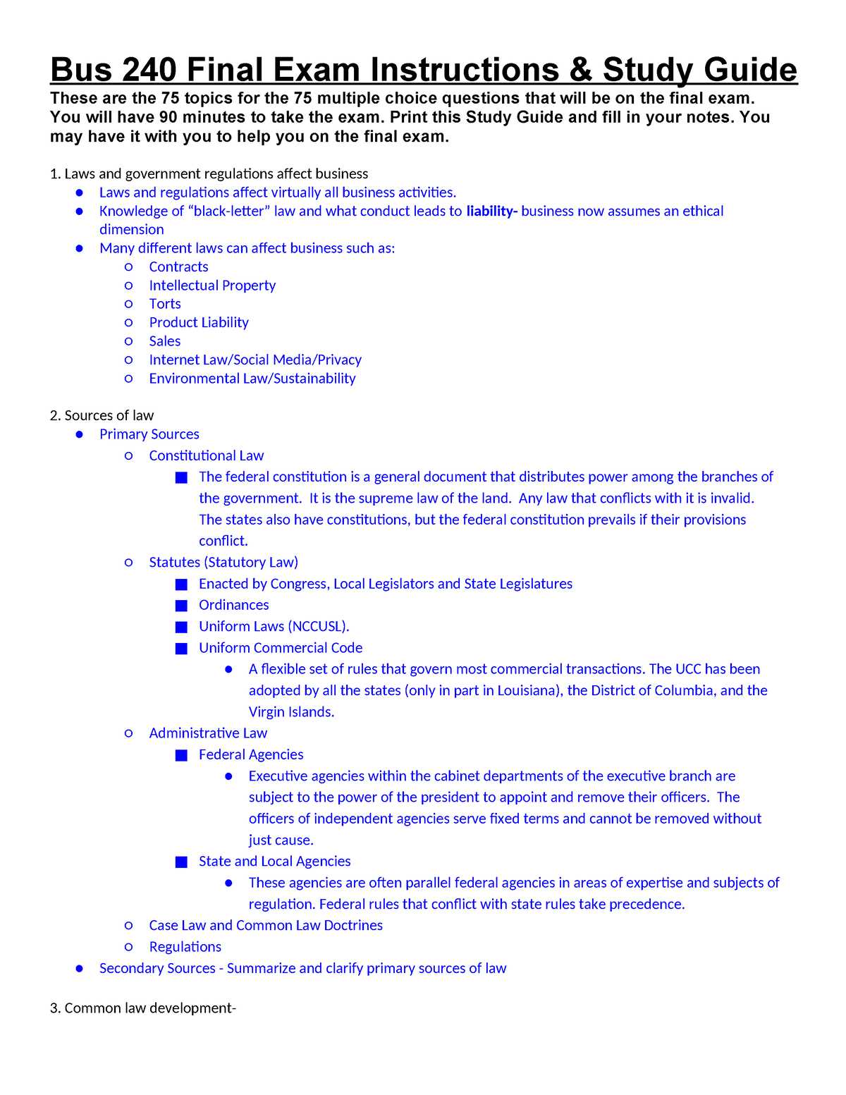 business law final exam study guide