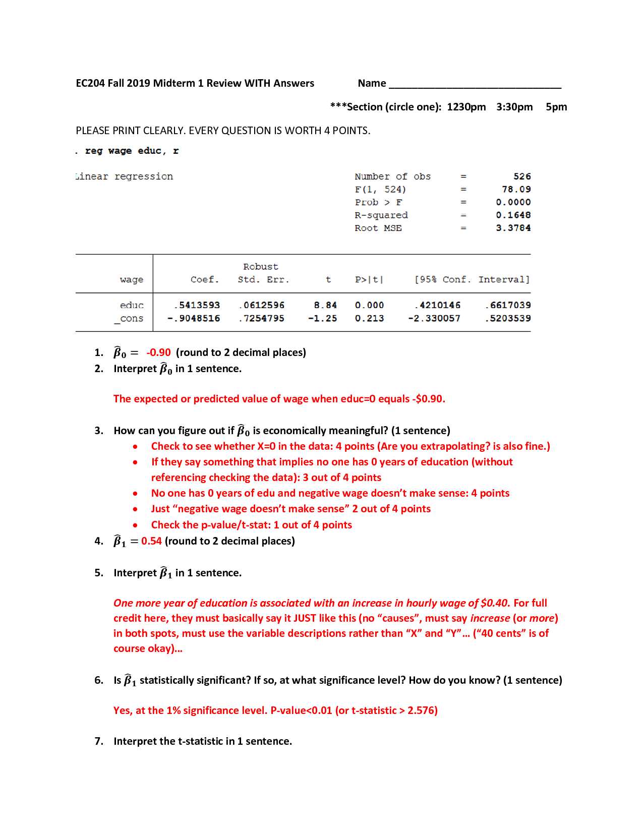 economics midterm exam answers