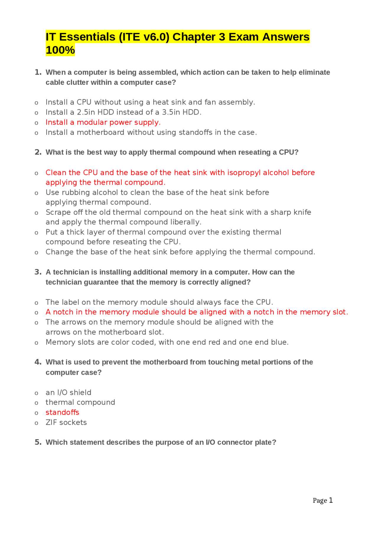 ite chapter 8 exam answers