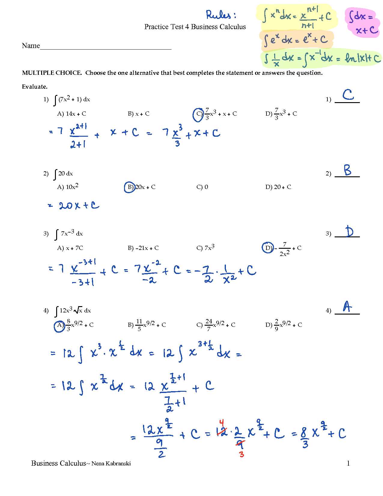 calculus 1 practice exam