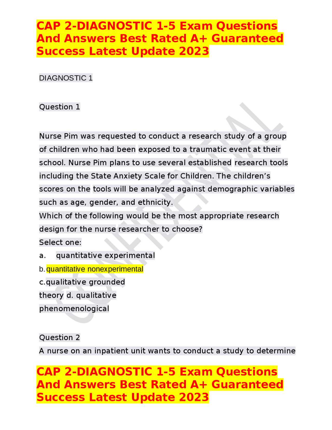 cap exam questions and answers