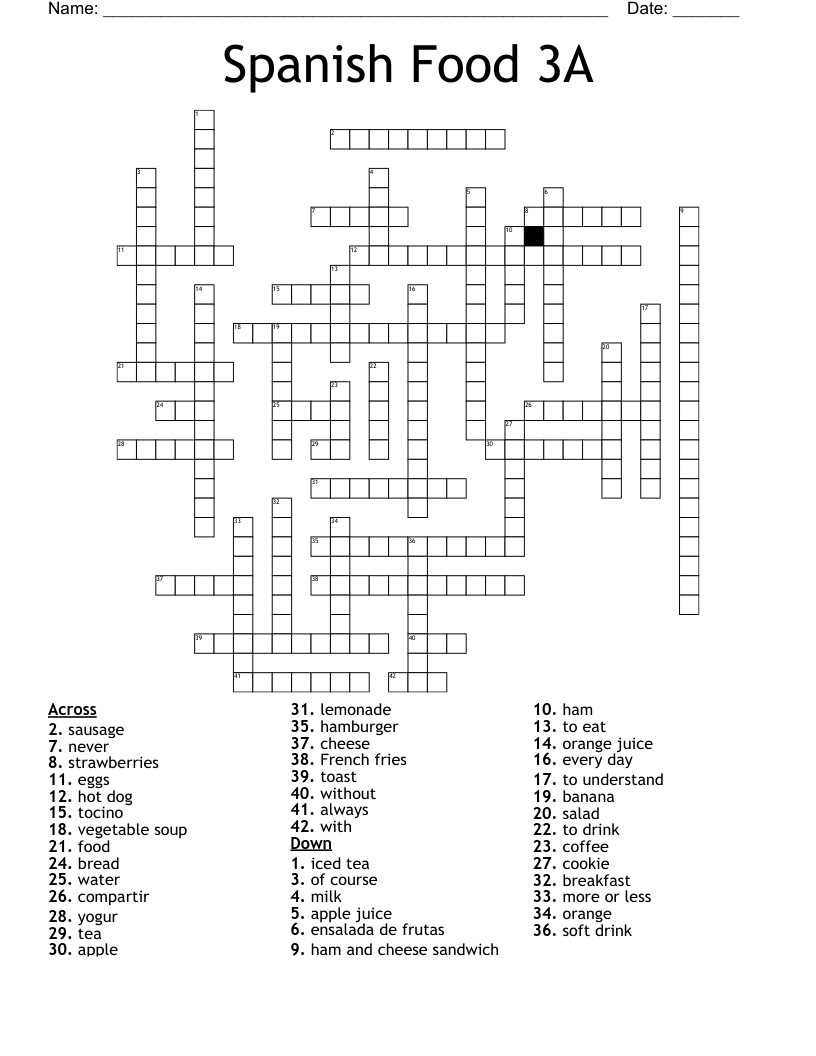 capitulo 3a repaso crossword answers