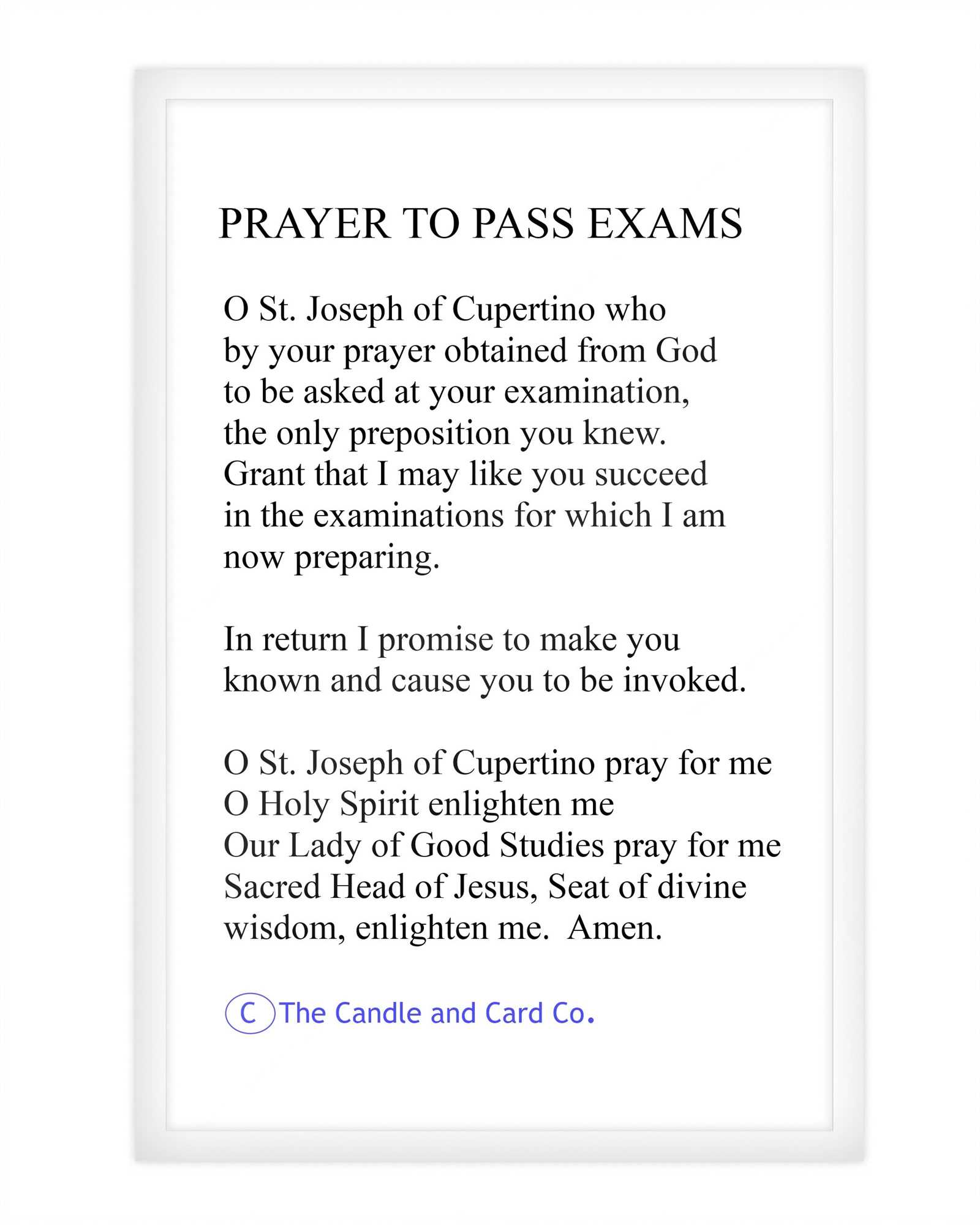 catholic prayer for exam success