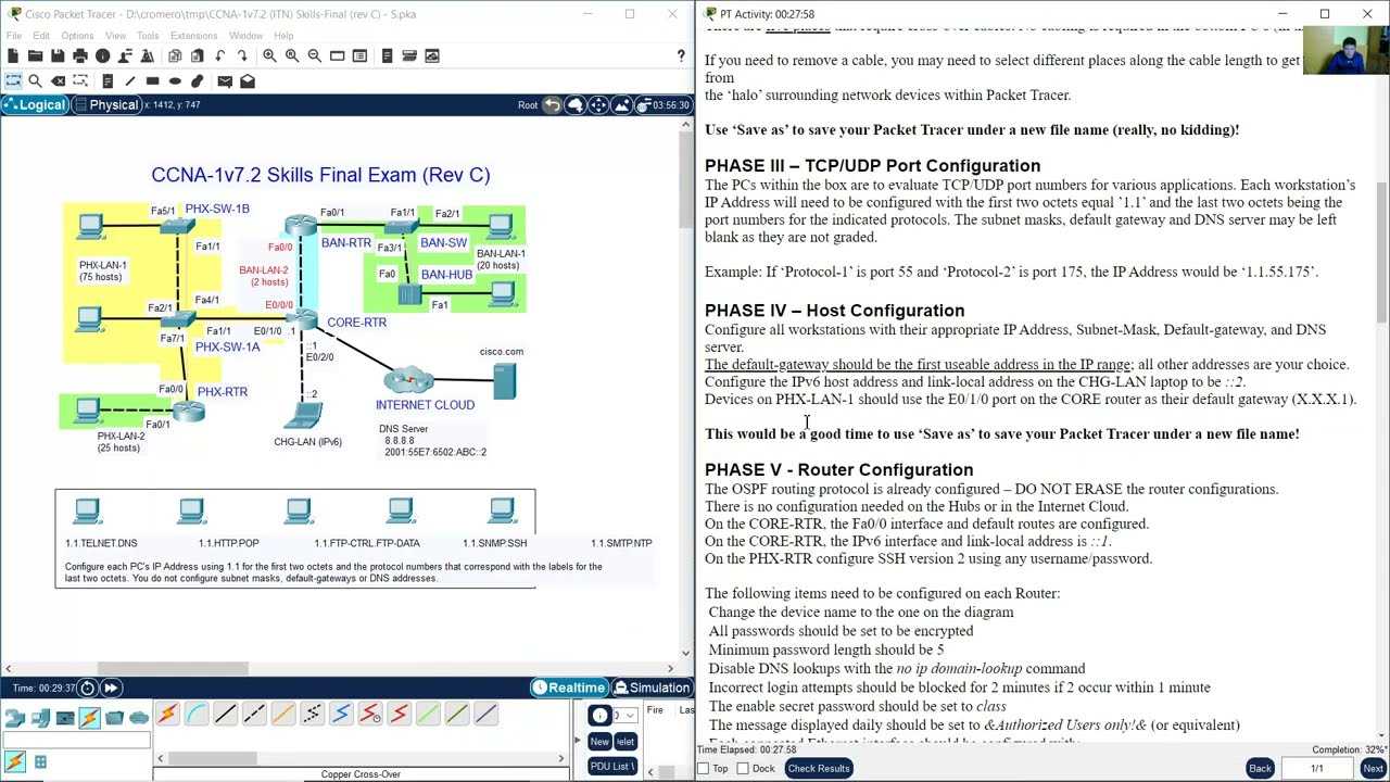 ccna 1 packet tracer final exam