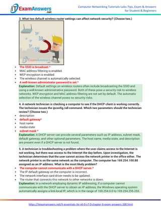 ccna chapter 6 exam answers