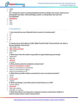 ccna chapter 7 exam answers