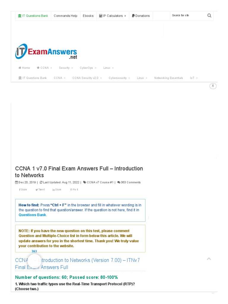 ccna itn final exam answers