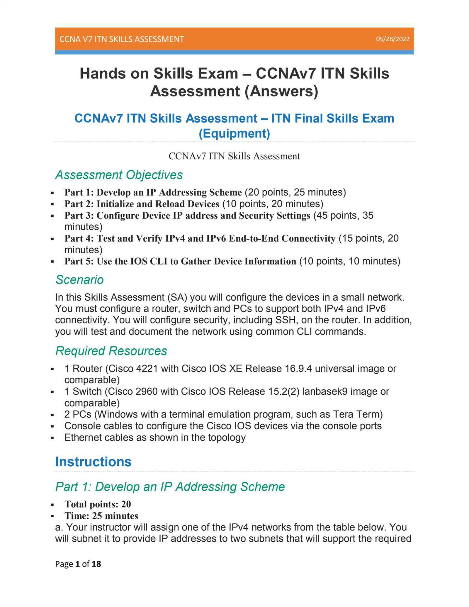 ccnav7 exam answers