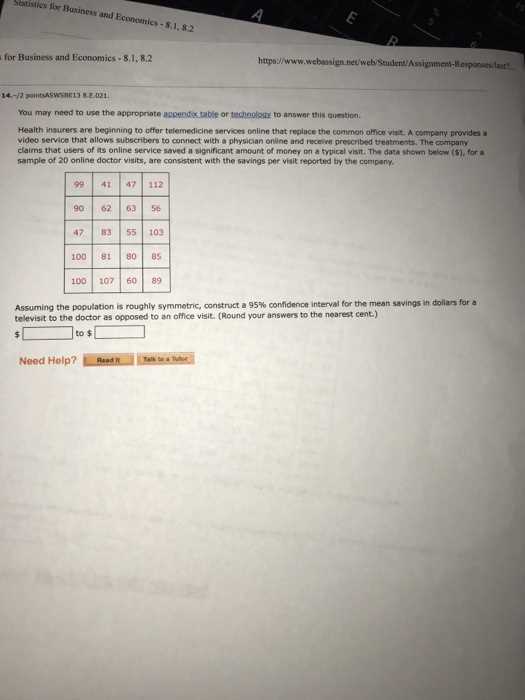 stats for business and economics answers