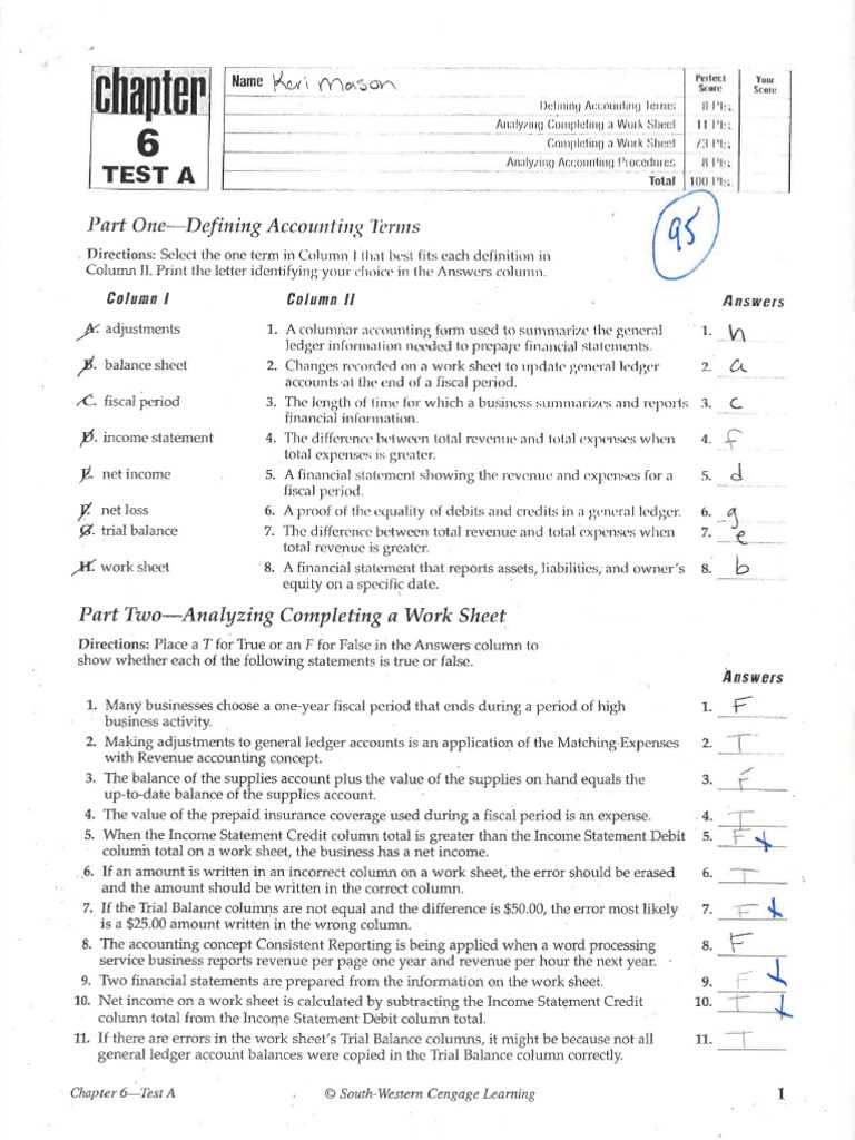 chapter 6 test form a answers