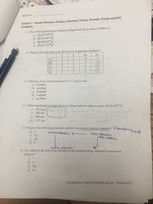 chemistry 1st semester exam review