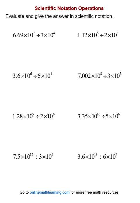 chemistry scientific notation worksheet answer key