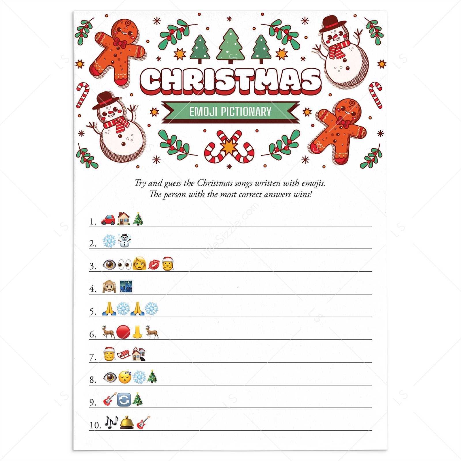 christmas emoji pictionary answers