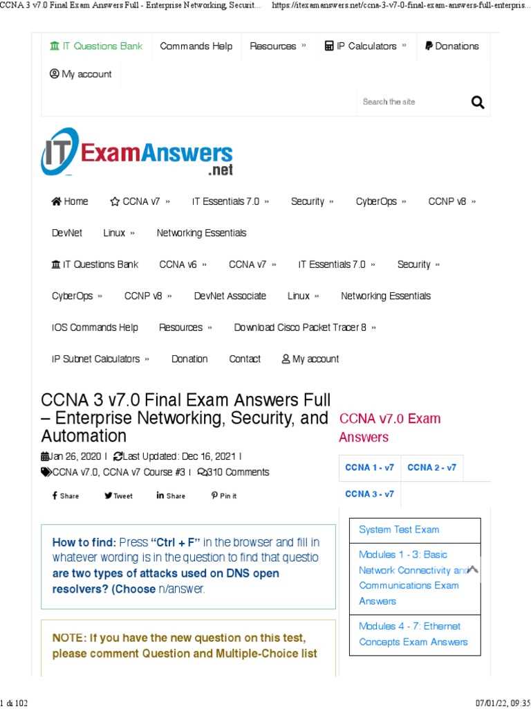 cisco chapter 3 exam answers