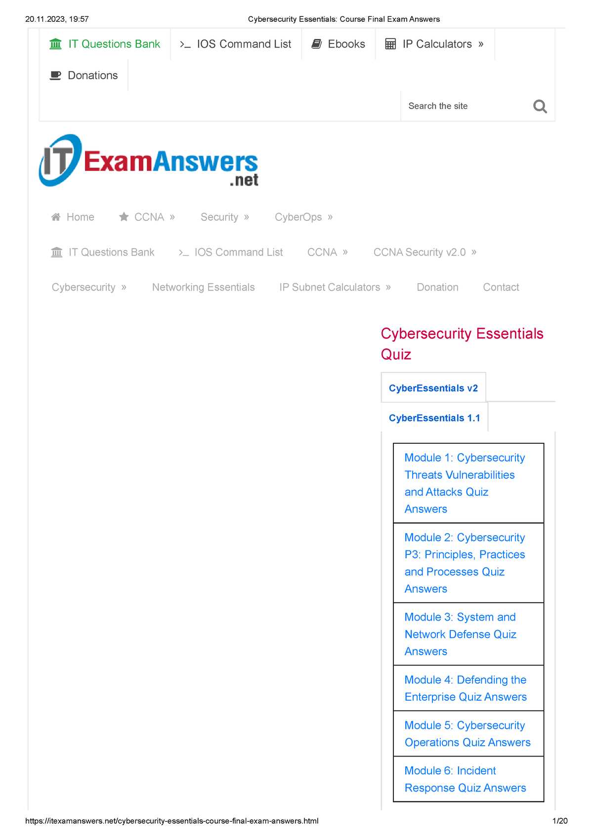 cisco final exam answers introduction to cybersecurity