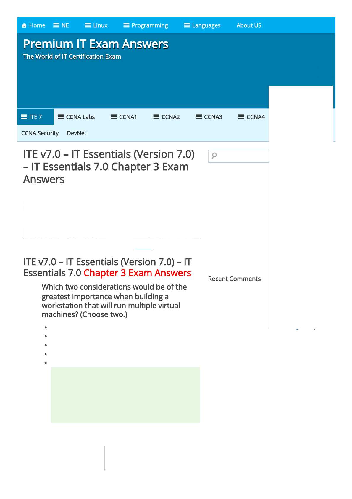 cisco ite chapter 5 exam answers