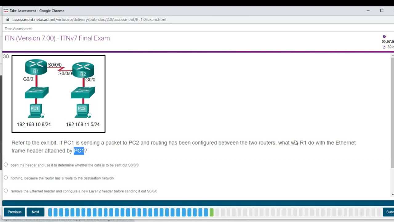 cisco networking final exam answers