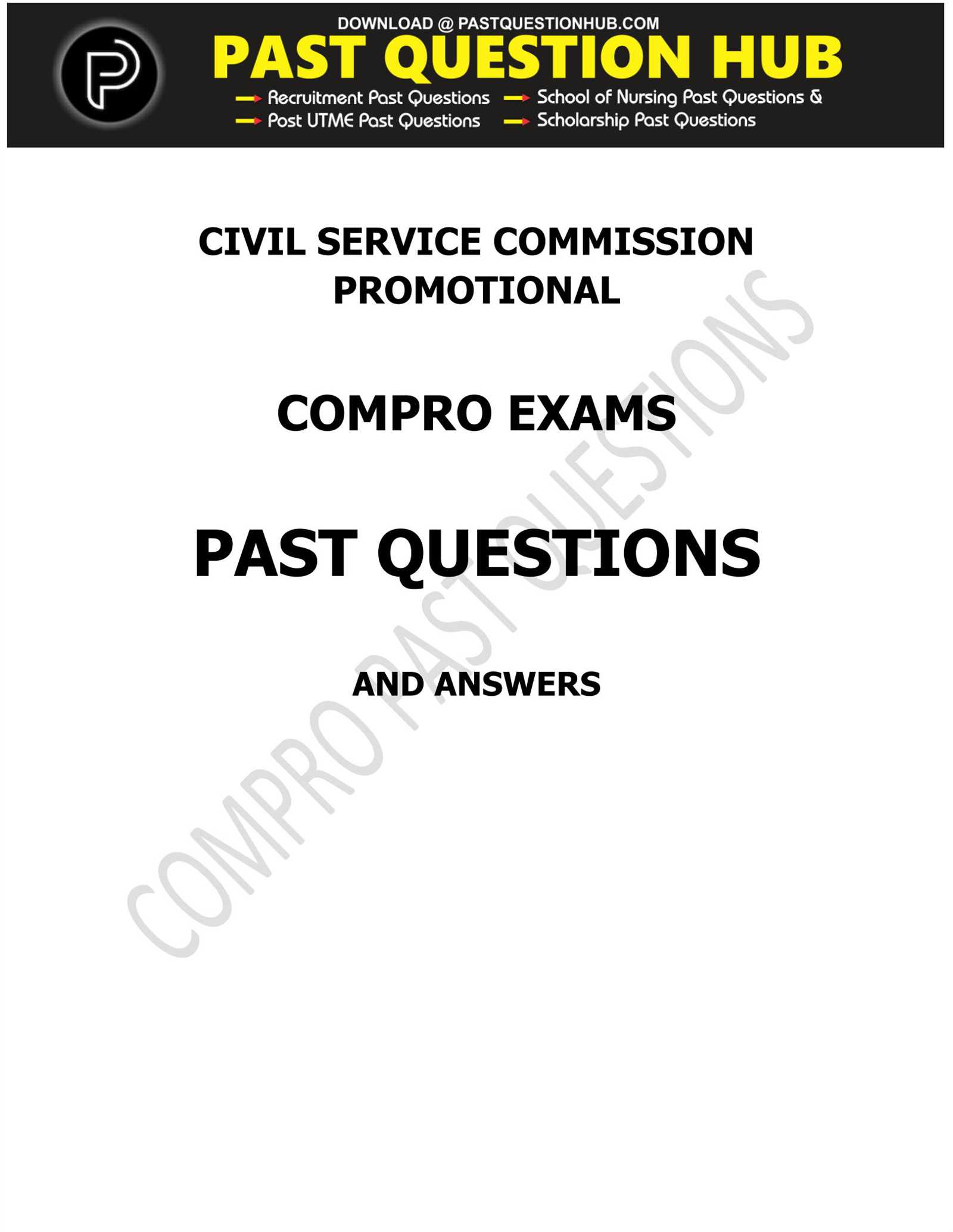 civil service promotion exam questions with answers