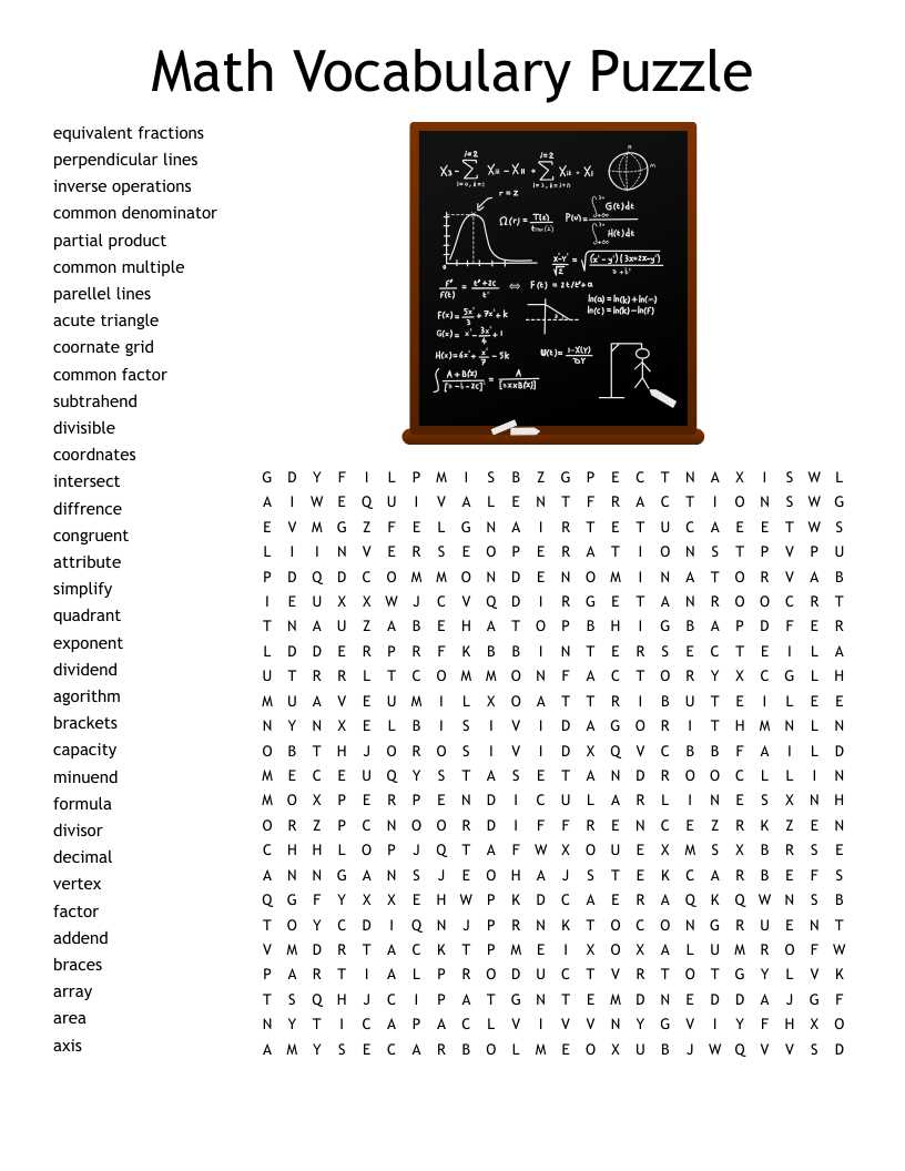 maths word search 6 answers