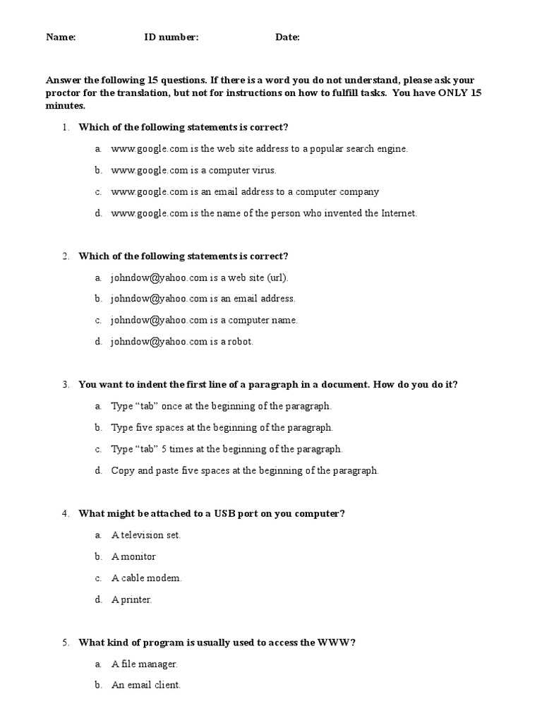 clt computer exam questions and answers